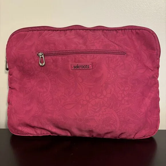 Sakroots Pink Nylon Laptop Sleeve Zippered Pouch