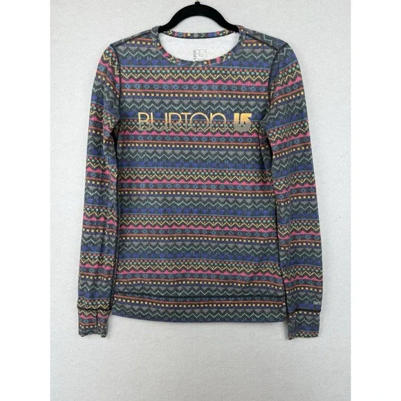 Burton Snowboard Dry Ride Mid Weight Thermal Base Layer Aztec Women's S Spellout