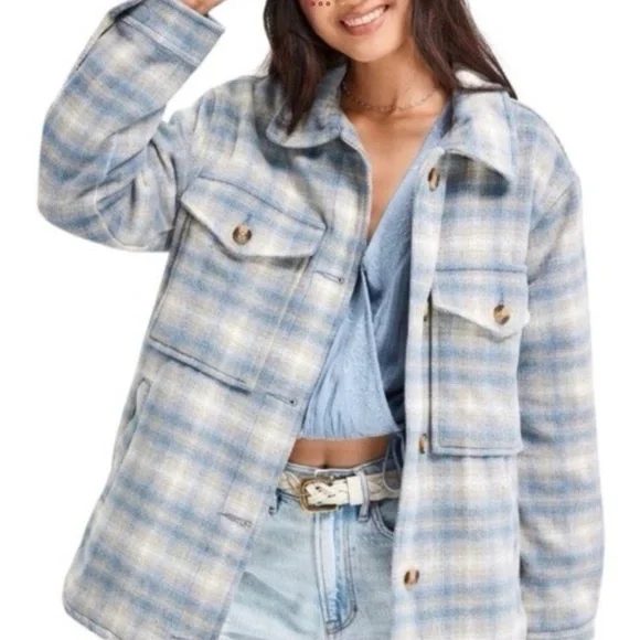 American‎ Eagle Outfitters Plaid Oversized Heavyweight Shacket