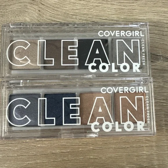 Lot Of 2 Covergirl Clean Color Eyeshadow Quad Midnight Sky‎ Classic Smokey New