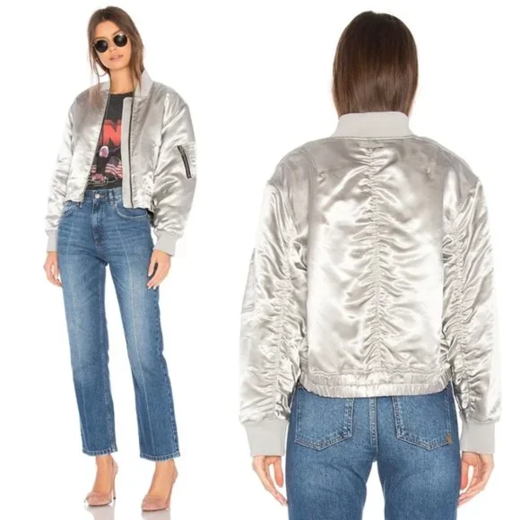 Elizabeth & James Royan Bomber Jacket Metallic Size S