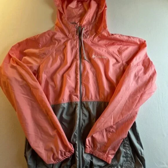 COLUMBIA‎ Flash Forward windbreaker jacket two-tone hooded design Women's Large