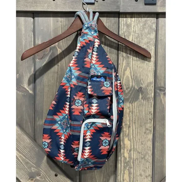 Kavu Rope Sling Bag Rare Navajo Aztec‎ Pattern