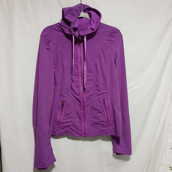 Zella‎ Purple Full Zip Active Jacket Hooded Lightweight Running Size M