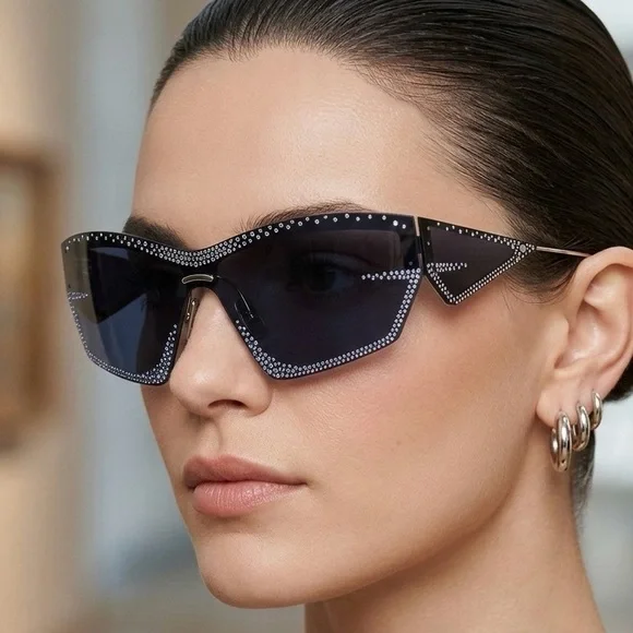 New! Givenchy GV4100US 16V Stylish Blue Rhinestone Sunglasses, Authentic
