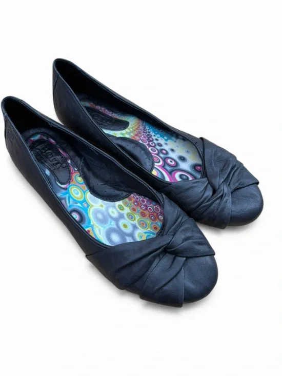 Born Leather Ballet Flats Women's 8 Black Slip On Comfort Shoes