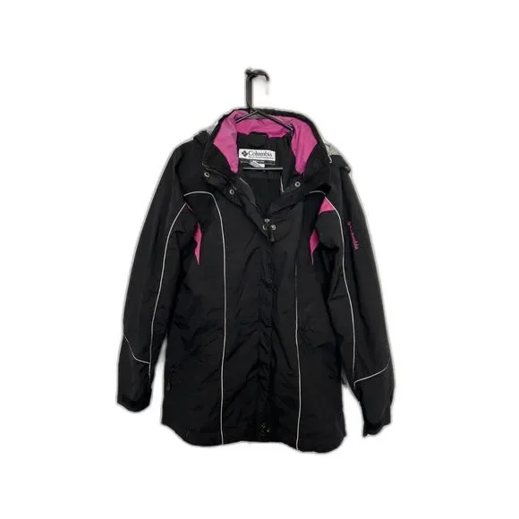Columbia Brand Woman's Coat, Black and Pink, Size Large