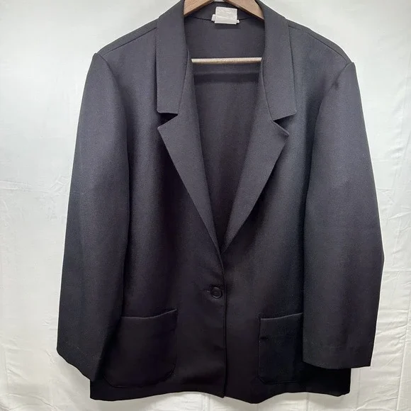 DONNKENNY Black Single Button Blazer Jacket Women's (see measurements in descr)