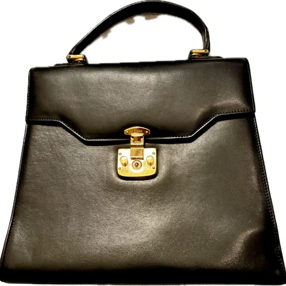 Gucci (w. COA) Calfskin Lady Lock Top Handle Satchel