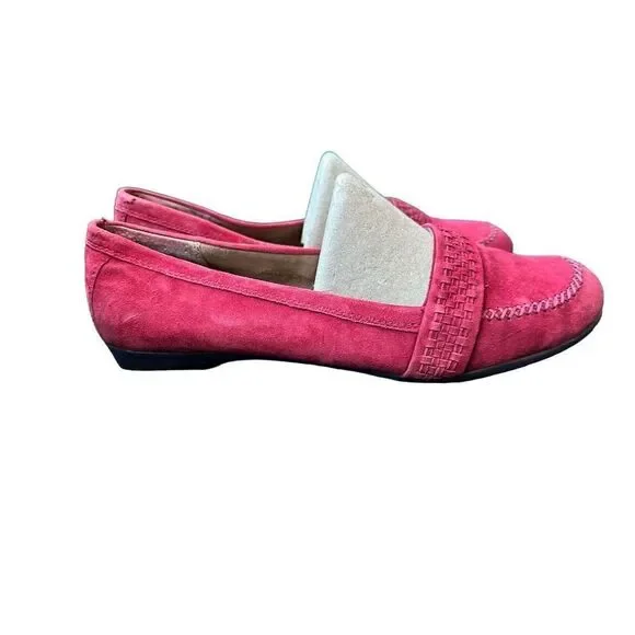 Aerosoles Red Suede Slip On Loafers