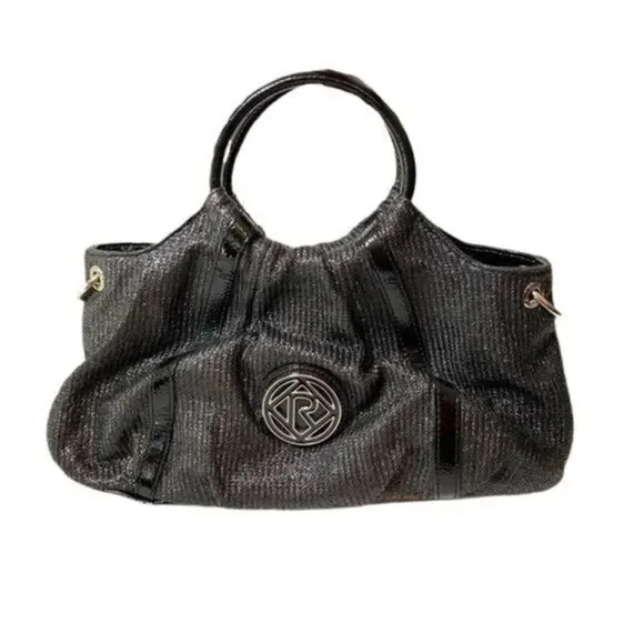 Relic Black Weave Style Black Satchel Purse