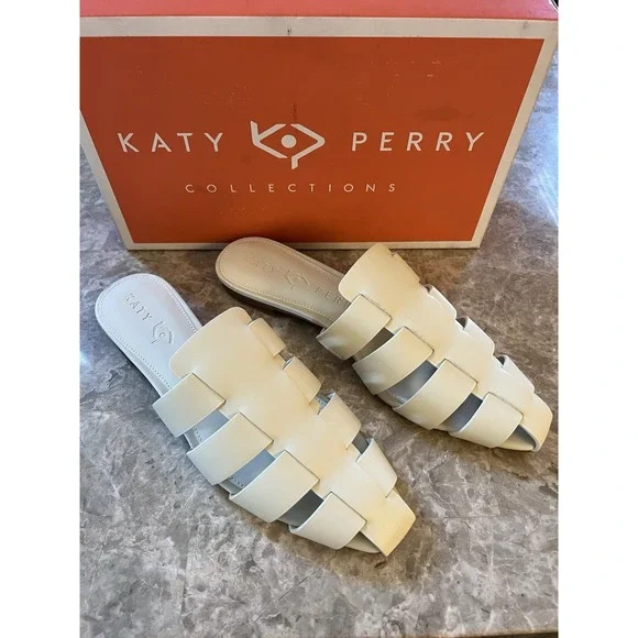 Katy Perry Fisherman Mule Chalk Size 8.5 Women's Slides Sandals Shoes Summer NEW