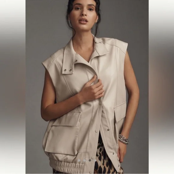 Pilcro vegan leather oversized vest