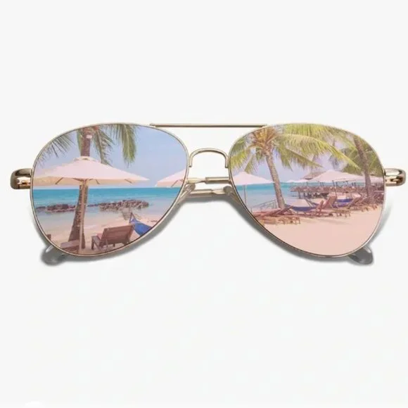 NWT Classic Aviator Sunglasses for Women Men Metal Spring Hinges