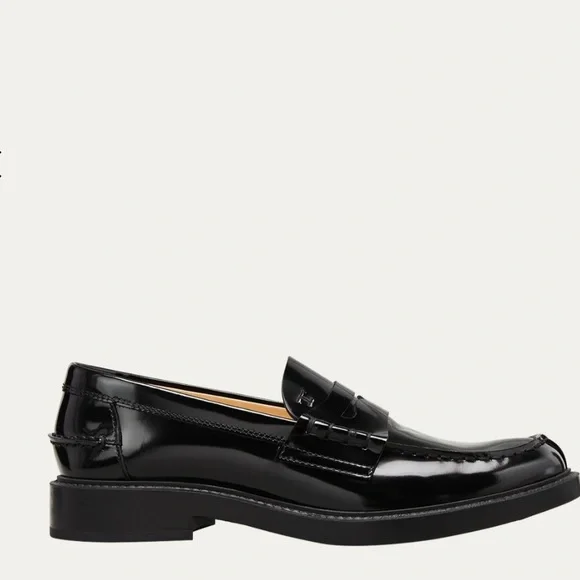 Tods Gommo Basso 59C Patent Mocassino Penny Loafers