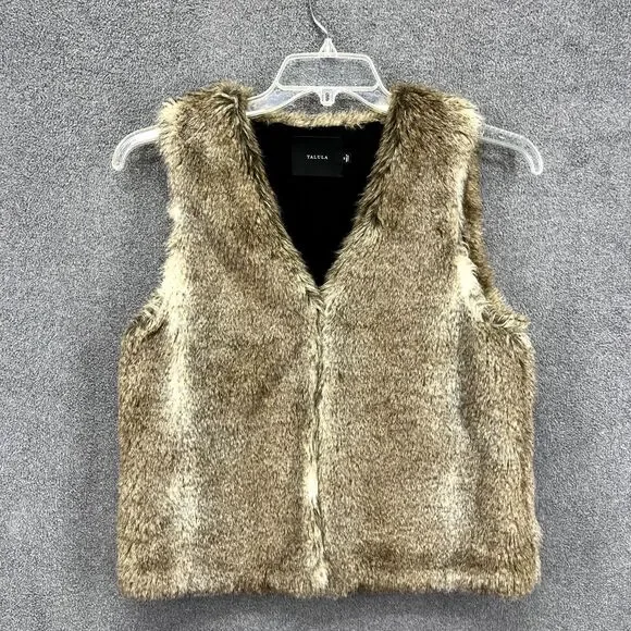 TALULA Vest‎ Womens Medium Brown Faux Fur Aritzia Park Slope Plush Jacket