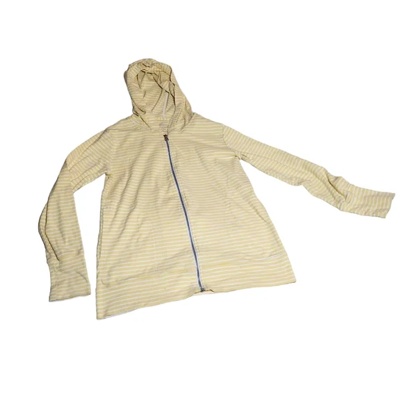 Pendleton Women's Striped Yellow Zip Up Hoodie Jacket Size Small A24