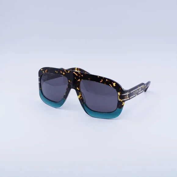 Dior DIORSIGNATURE M1U 27A0 Sunglasses Havana Aviator Frame, Grey Lenses