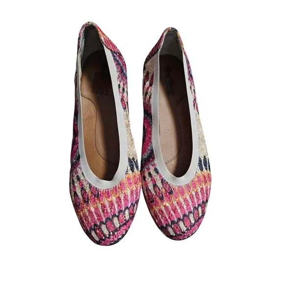 Rose Petals by Walking Cradles Ballet Flats Pink Woven Slip On Shoes