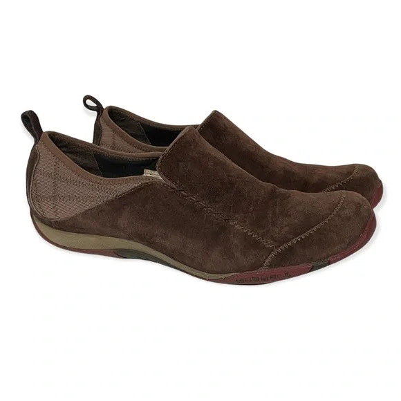 Merrell Bisect Coffee Bean Brown Suede Slip On Shoes Size‎ 10