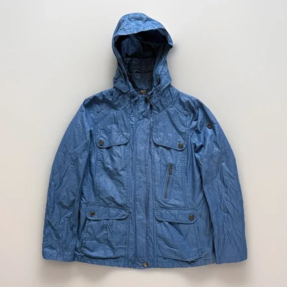 Reset Fifty Seven Blue Hooded Utility Jacket Coat Women L Field Outdoor Gorpcore