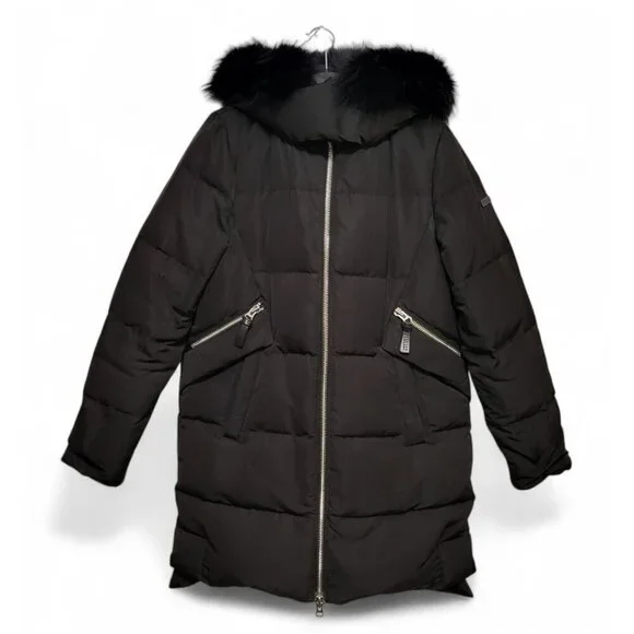 Derek Lam 10 Crosby Down Parka Quilted Puffer Fox Fur Hood Coat