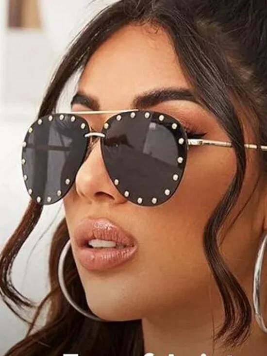 Studded Gold Lines Sunglasses