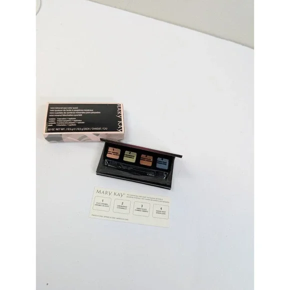 New Mary‎ Kay Mini Mineral Eye Color Quad Caramel Lemongrass Amber Denim Frost