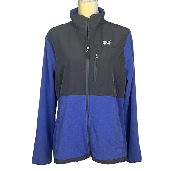 Everlast Sport Women's Full Zip Fleece Jacket Purple Charcoal Black/Gray Size XL