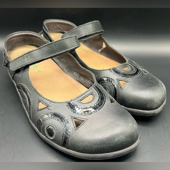 Naot- Women's Black Mary Jane Shoes, Size: 40, Leather‎