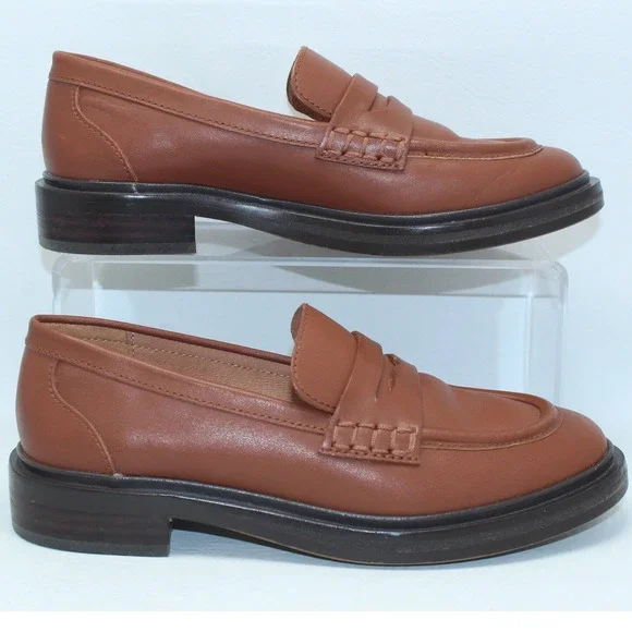Madewell The Bradley Lugsole Penny Loafer‎ English Saddle Leather NL839 Size 5