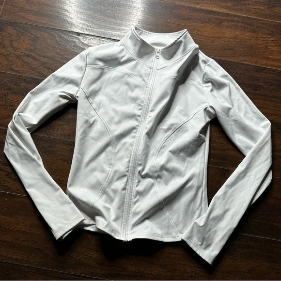 White Bodycon Full Zip Track Jacket