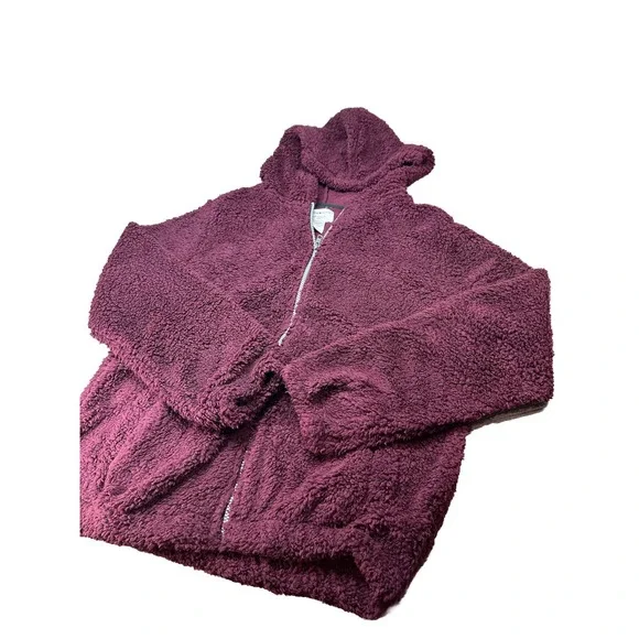 Inspired Culture Los Angeles Burgundy Jacket Full‎ Zip Up Size Medium NWT