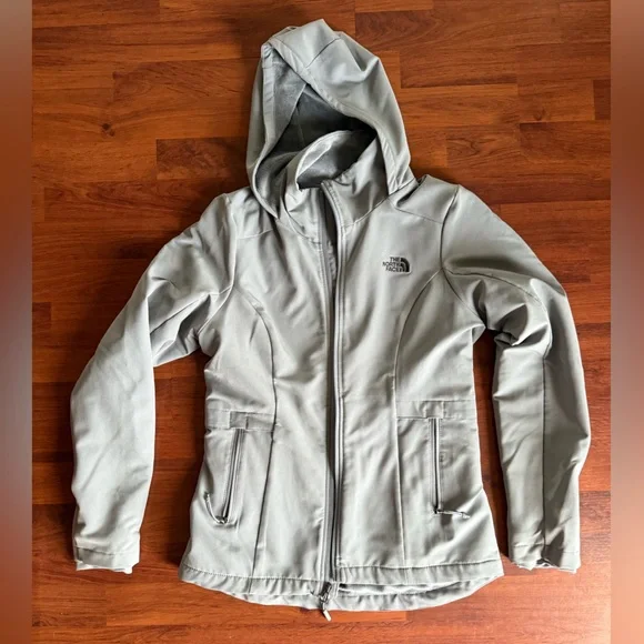 The North Face Light Gray Hooded‎ Softshell Jacket