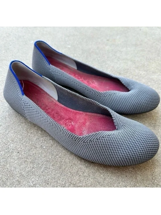 Rothy’s The Flat Pebble Gray Knit Round Toe Ballet Flat