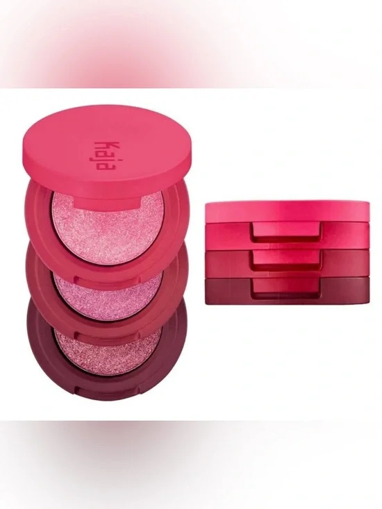 Kaja Beauty Bento Bouncy Eyeshadow Trio Set Sparkling Rose Limited Edition