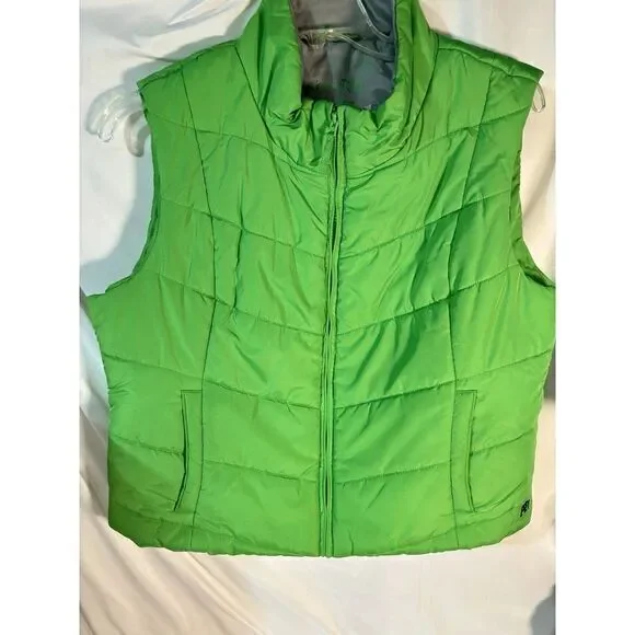 Aeropostale Green Quilted Puffer Vest Size XXL, Front Zipper Pockets ,Full‎ Zip