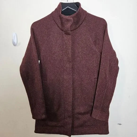Title Nine Women's Alchemy Full Zip Swacket Sweater Jacket Maroon XS