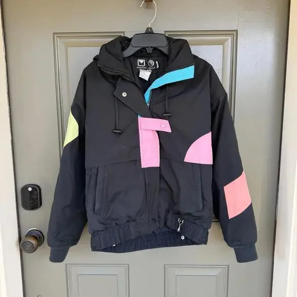 Vintage 80s/90s Obermeyer Neon Color-Block Ski Jacket ‎ Thinsulate Size 6