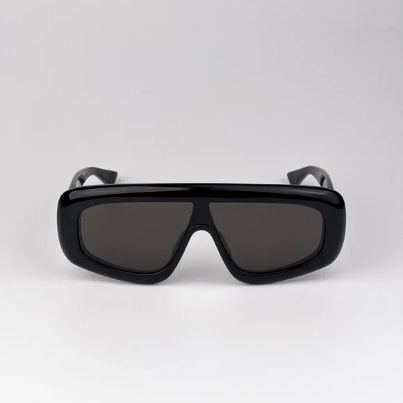Bottega Veneta Shield Sunglasses – Black Frame / Grey Lens (BV1281S 001)