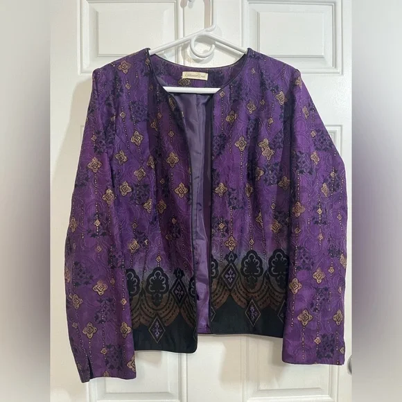 Coldwater Creek Purple Patterned Blazer