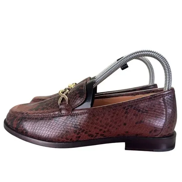 Joie Laila Loafer Cognac Snake Print Leather Slip-On Women’s Size 6.5M US