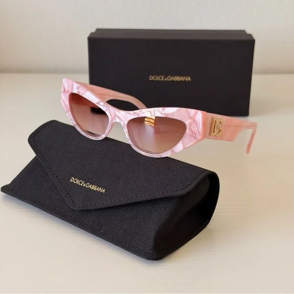 New! Dolce & Gabbana Pink Marble Sunglasses, DG4450 3231/13, Authentic