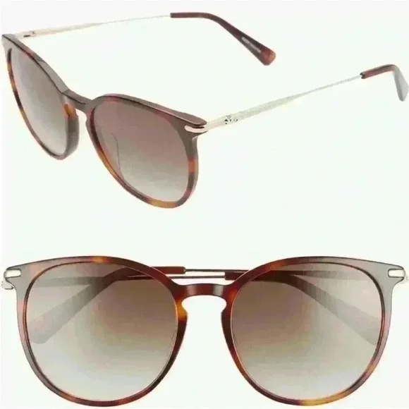 Longchamp Roseau 54mm Round Sunglasses in Havana/Khaki NWT