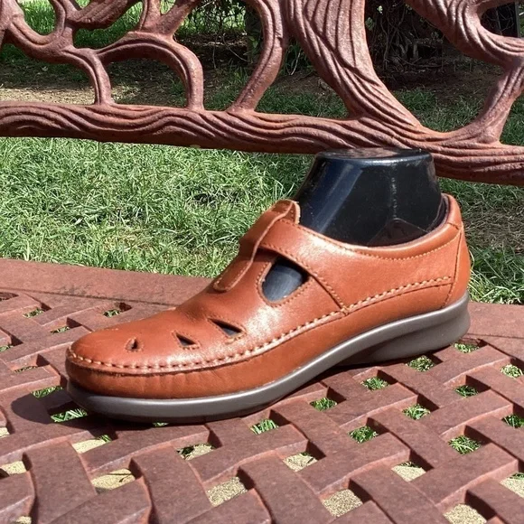 SAS Roamer Chestnut Walking Tripad Comfort Leather Loafer/Shoe