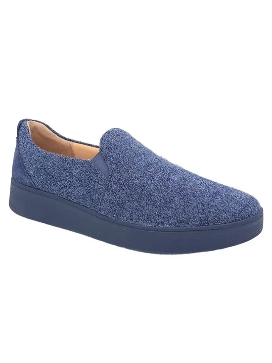 FitFlop Women’s Slip On Sneakers Rally Sz US 6 Navy Blue Merino Wool