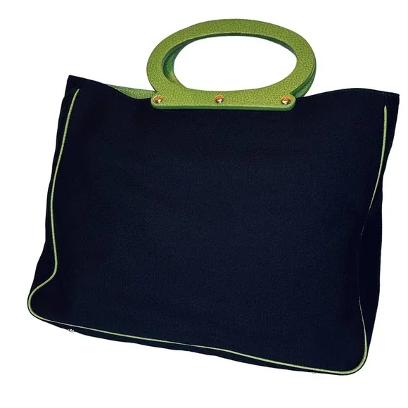 Kate Spade - Easton Top Handled Green and Black Purse