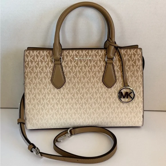 Michael Kors Sheila Medium Ombré Signature Logo Satchel -Husk