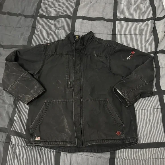 Ariat CAT 4 2112 FR Black Flame Resistant Unisex Workwear Work Jacket Large