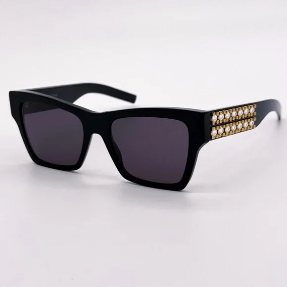 New! Givenchy Elegant Black Sunglasses with Crystals, GV40076I 01A, Authentic